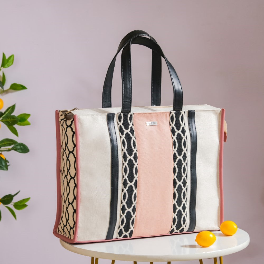 Eco Canvas Tote Bag Pink Large 17 X 12 Inch