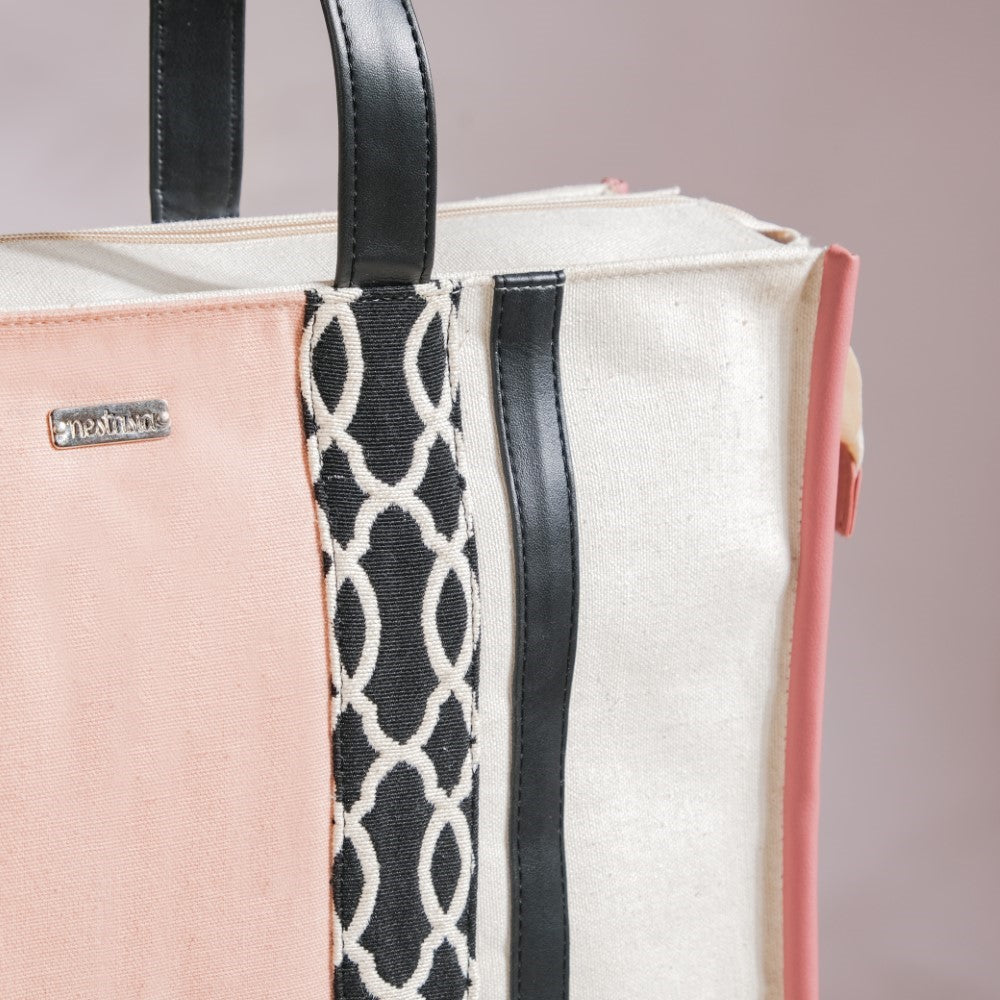 Eco Canvas Tote Bag Pink Large 17 X 12 Inch
