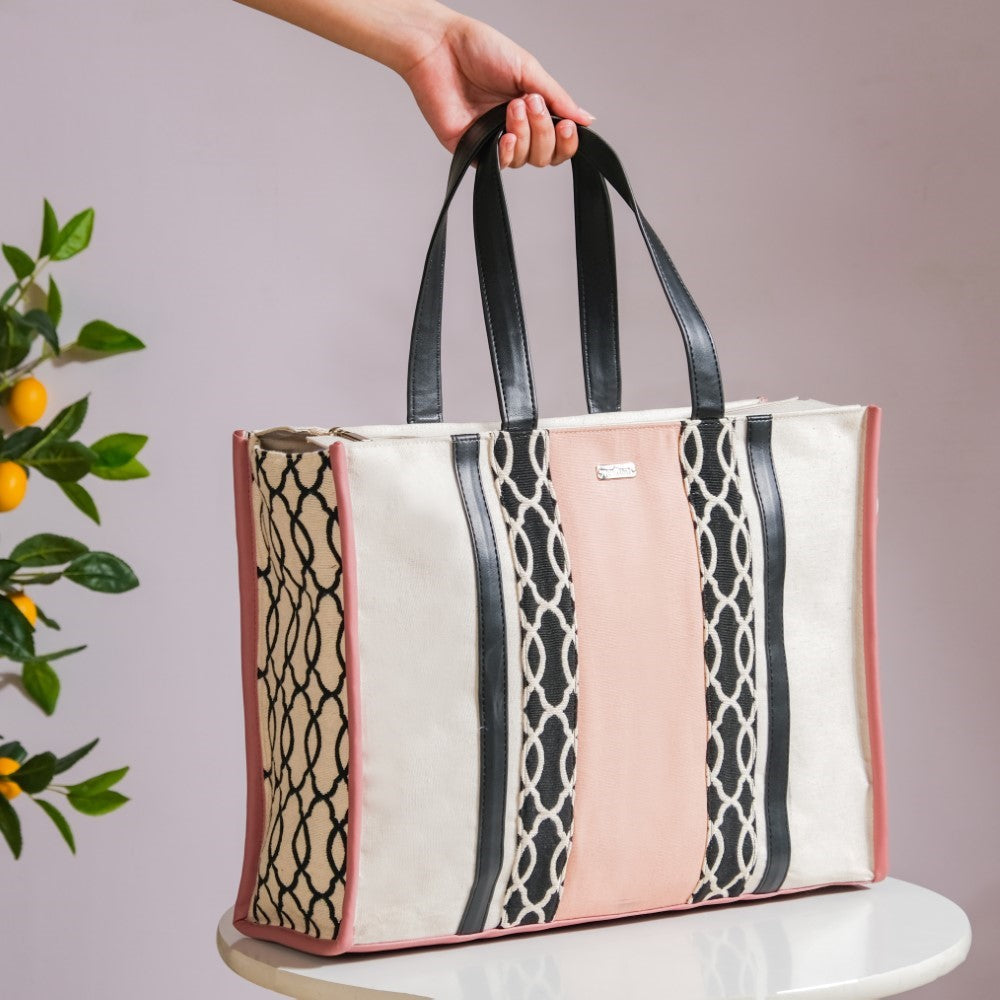 Eco Canvas Tote Bag Pink Large 17 X 12 Inch
