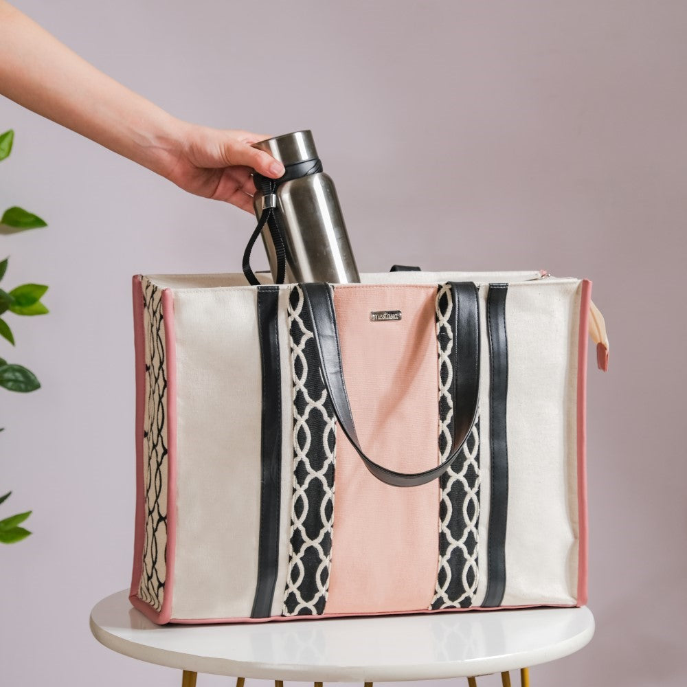 Eco Canvas Tote Bag Pink Large 17 X 12 Inch