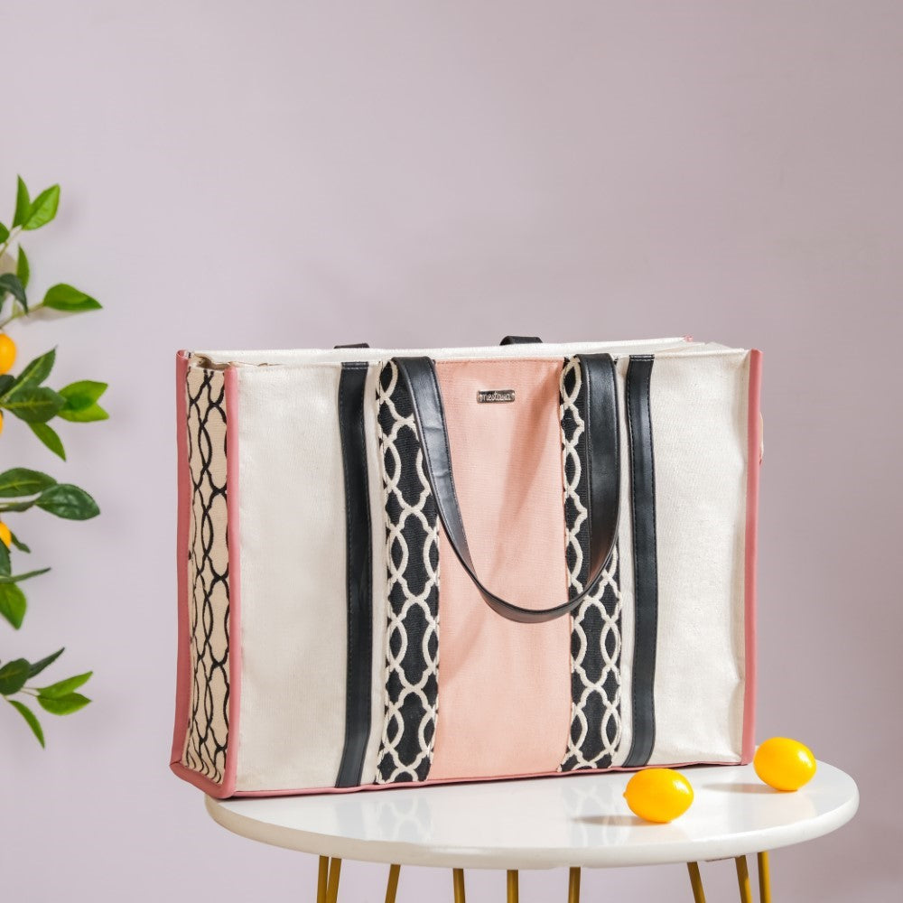 Eco Canvas Tote Bag Pink Large 17 X 12 Inch
