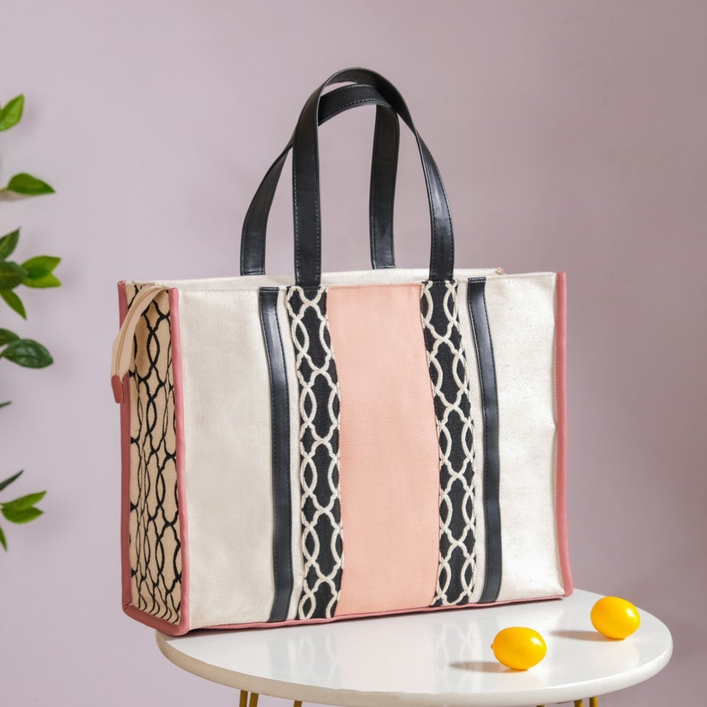 Eco Canvas Tote Bag Pink Large 17 X 12 Inch