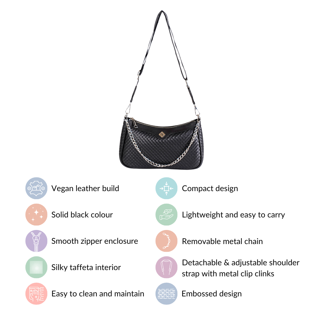 Lusso Black Sling Handbag