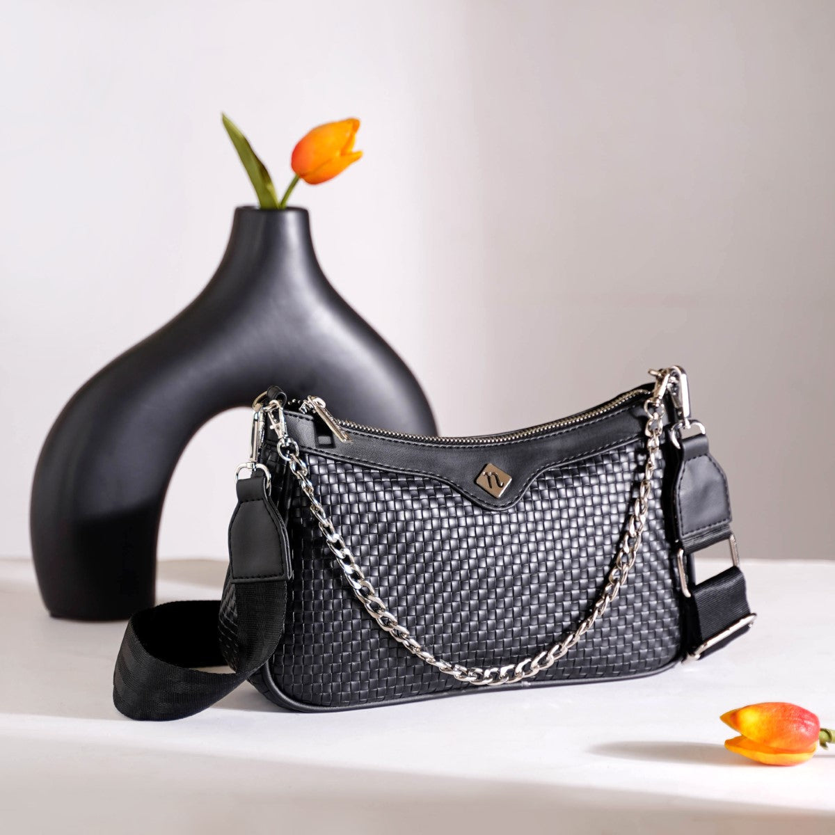 Lusso Black Sling Handbag