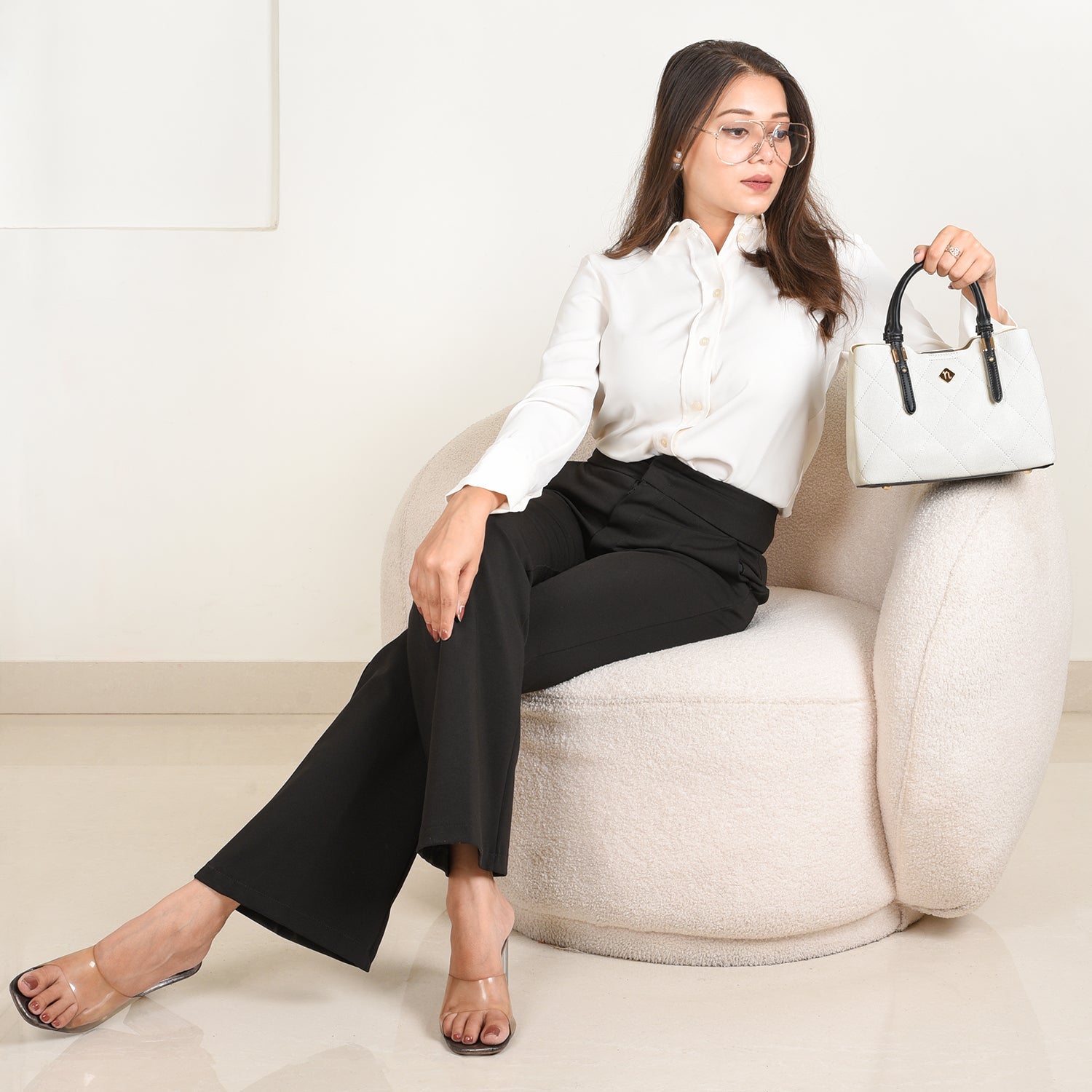 Luma Black And White Handbag