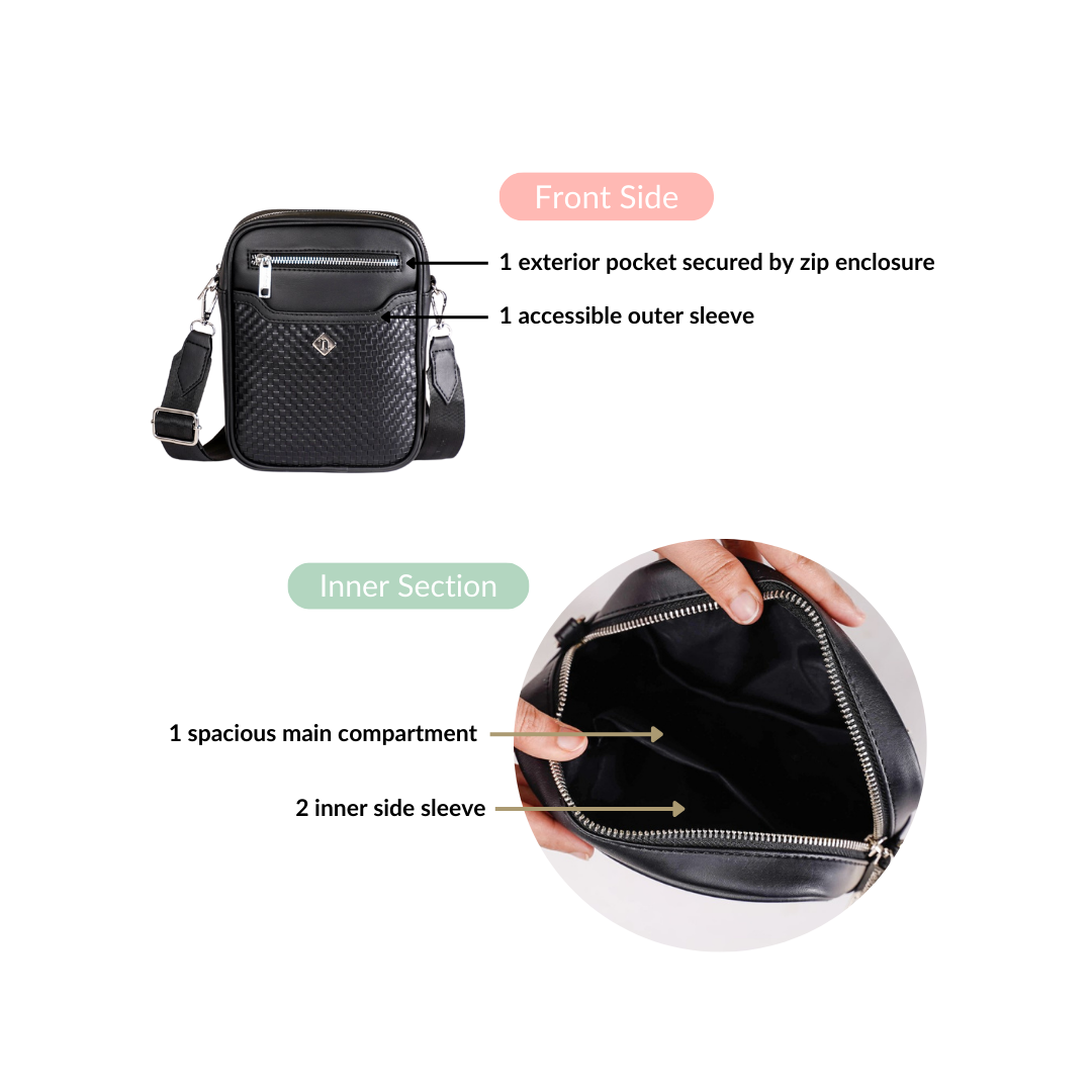 Luxe Crossbody Belt Bag Black