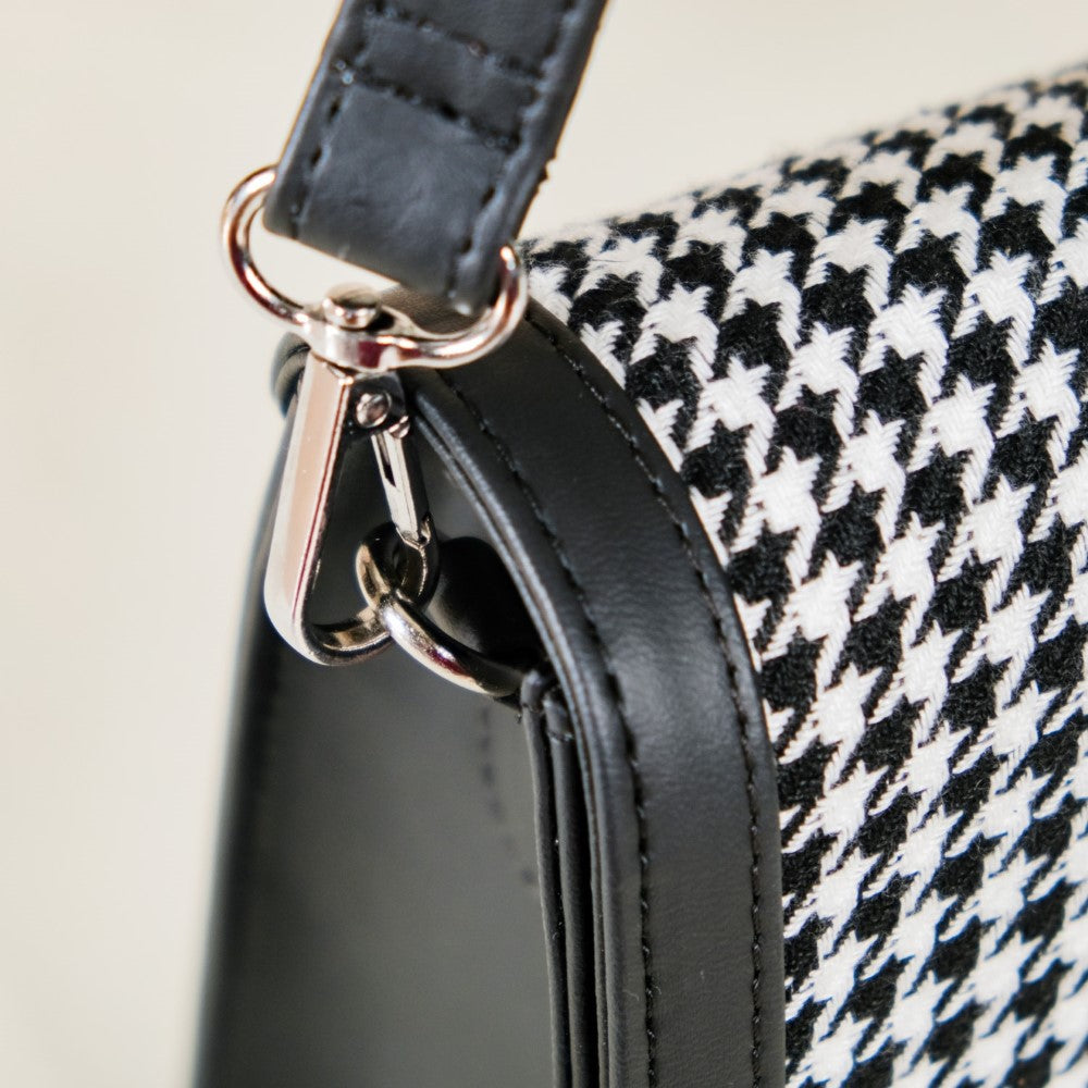 Go-To Shoulder Bag For Women Black Houndstooth