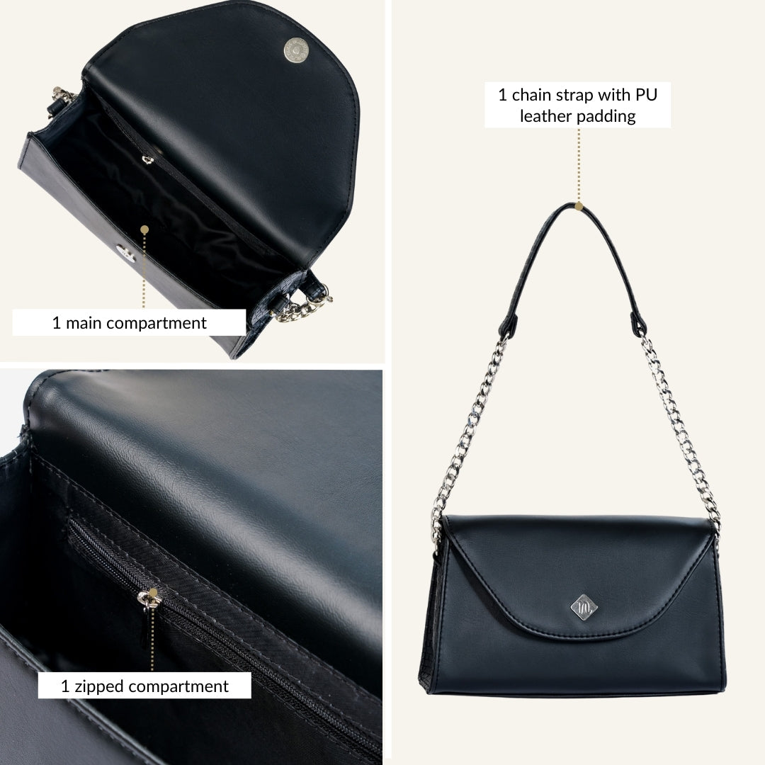 Soi Lisse Black Shoulder Bag