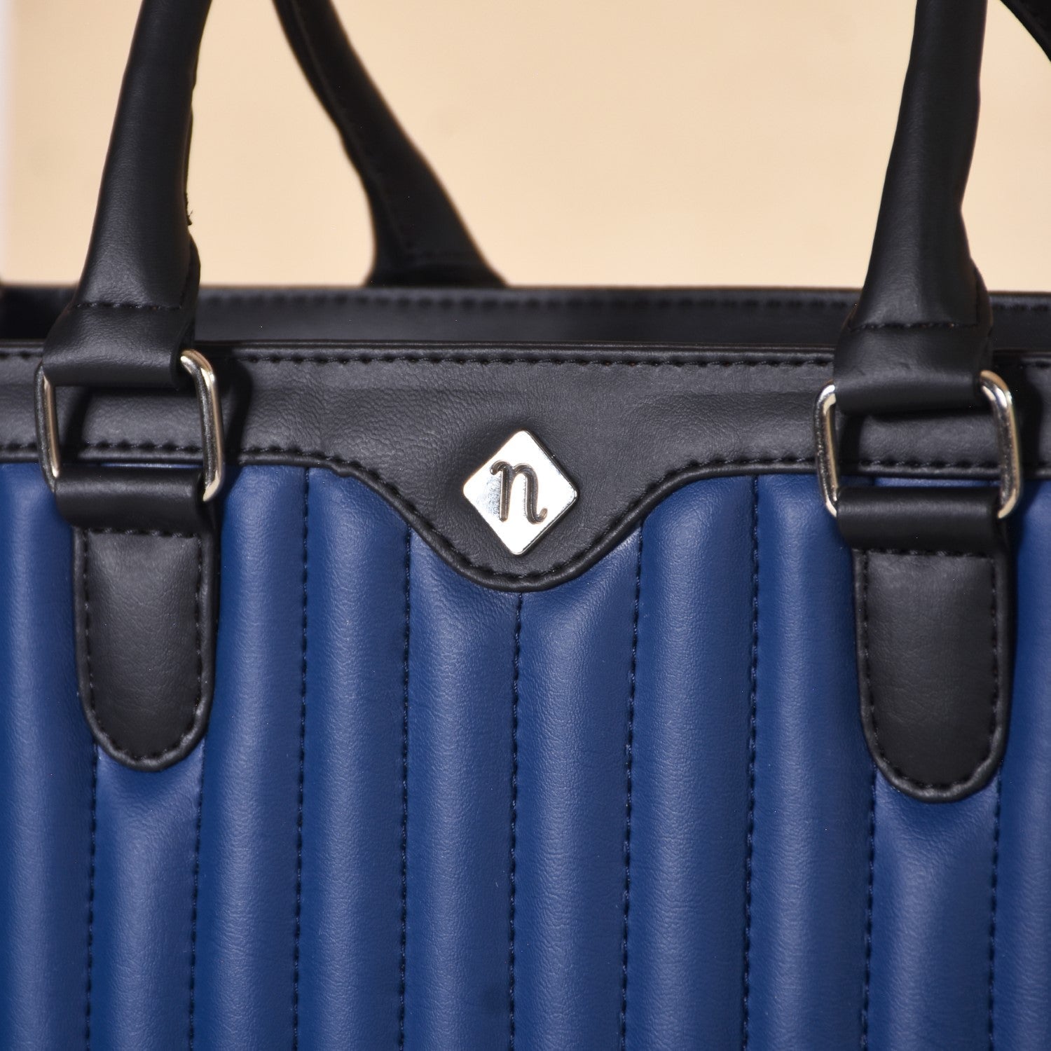 Vegan Leather Book Tote Midnight Blue