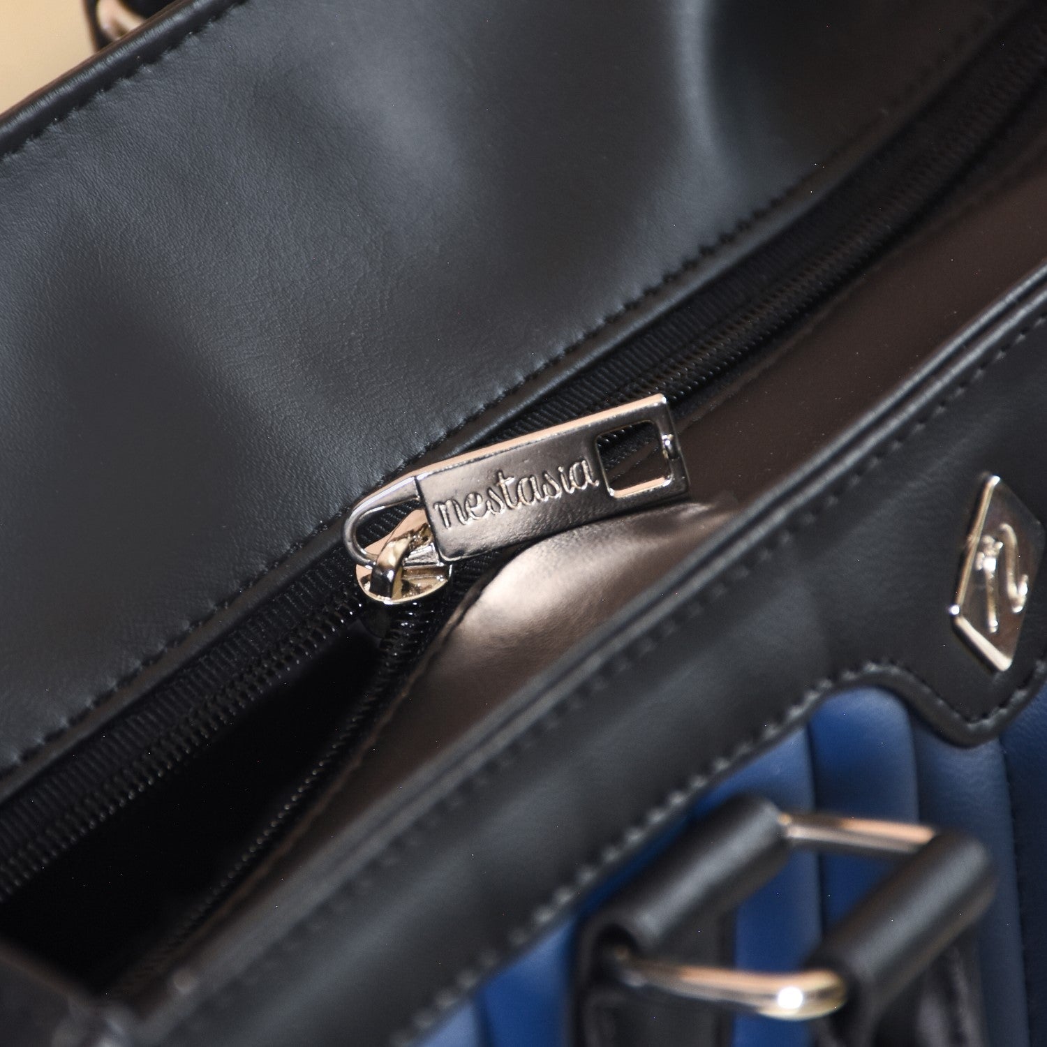 Vegan Leather Book Tote Midnight Blue