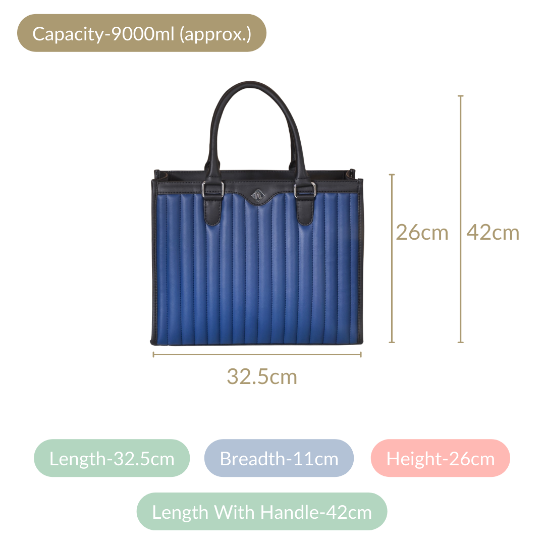 Vegan Leather Book Tote Midnight Blue
