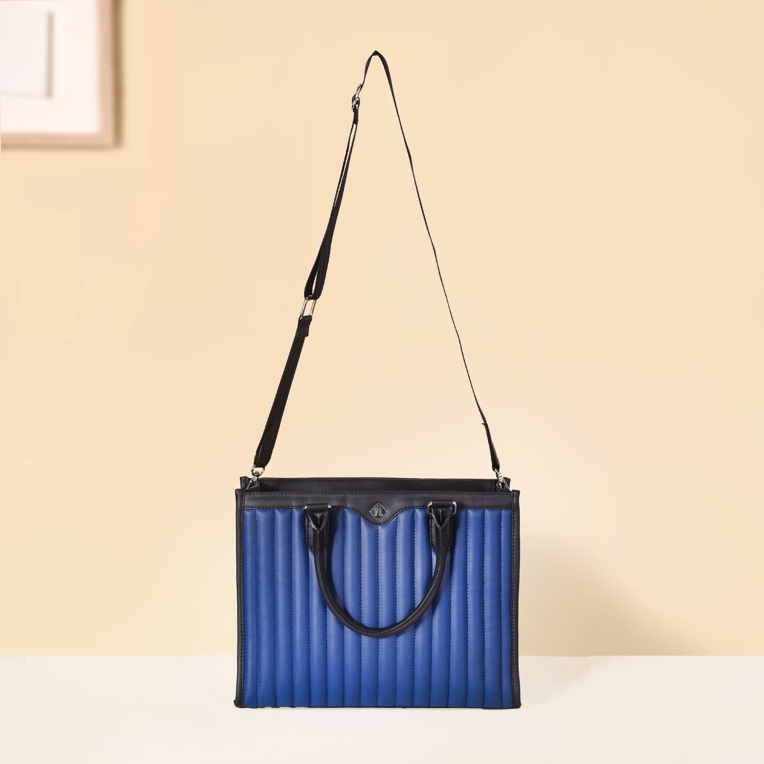 Vegan Leather Book Tote Midnight Blue