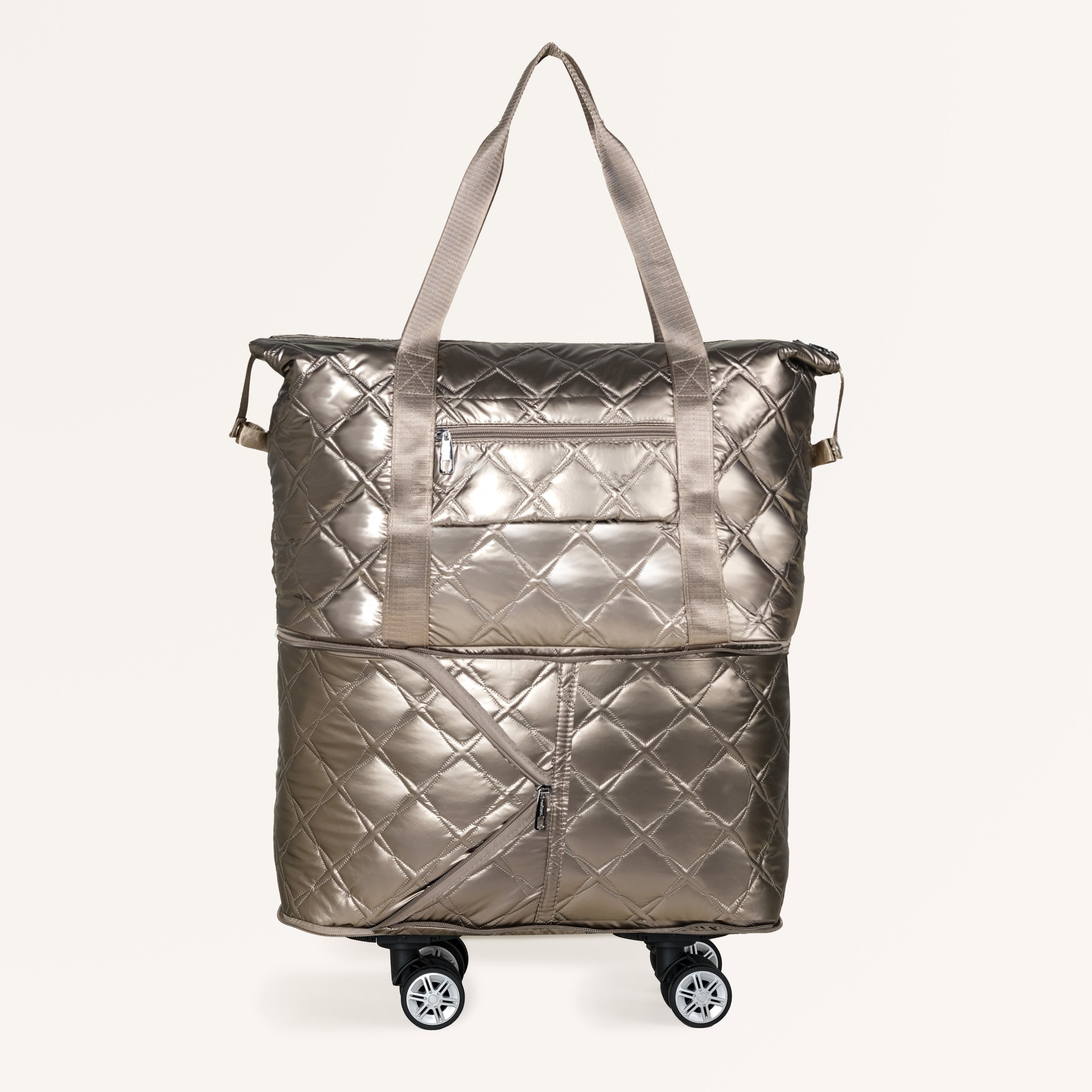 Movo Expandable  Bag With Detachable Wheels Metallic Brown