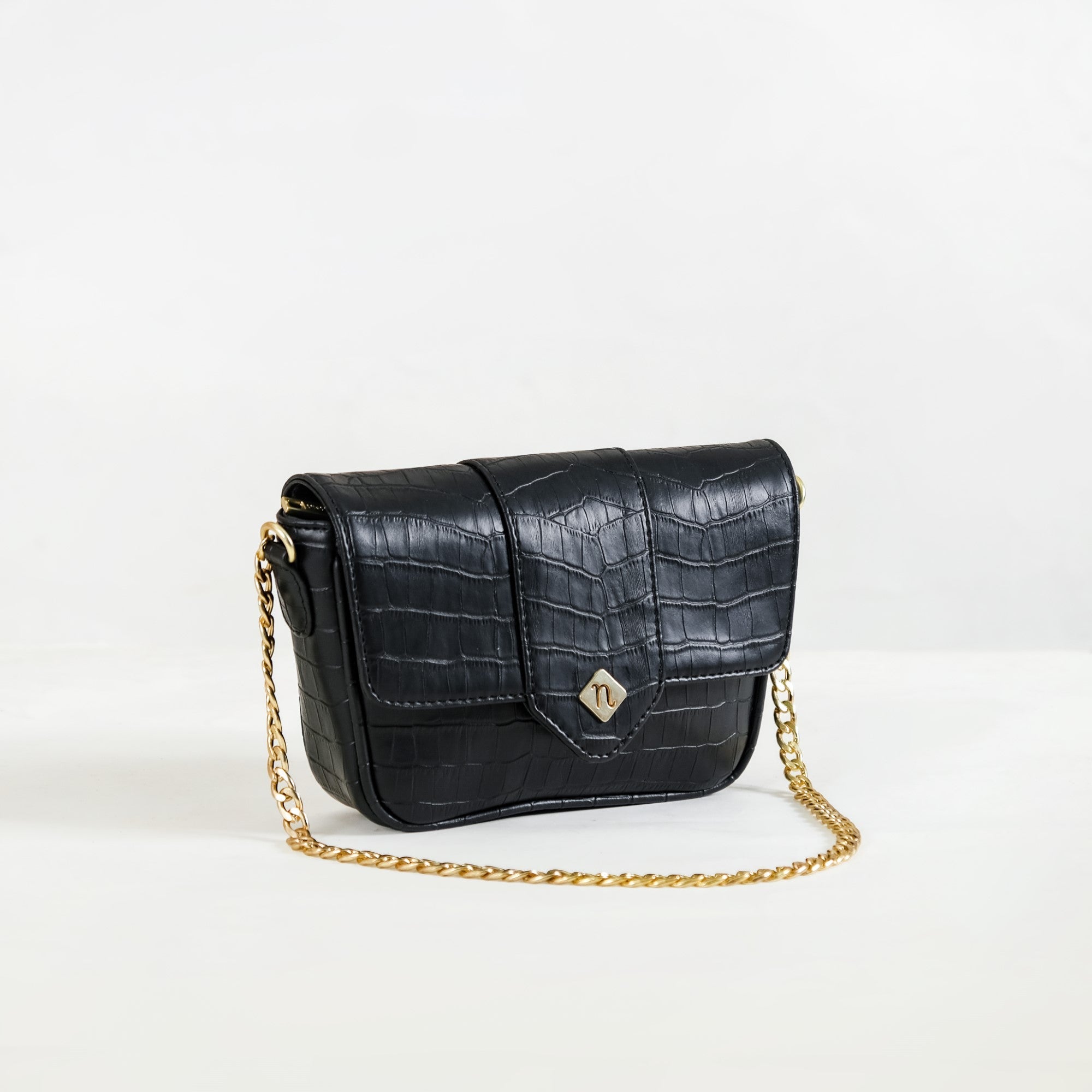 Croco Go-To Outing Bag Black