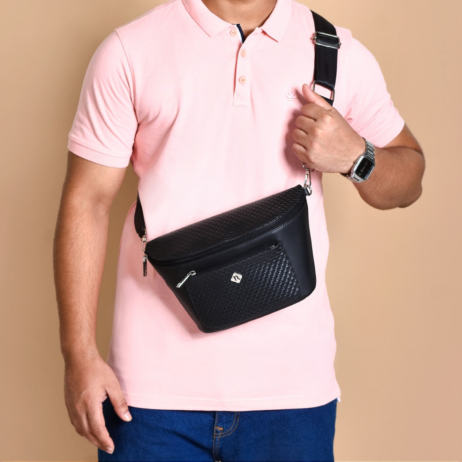 Unisex Black Crossbody Bag