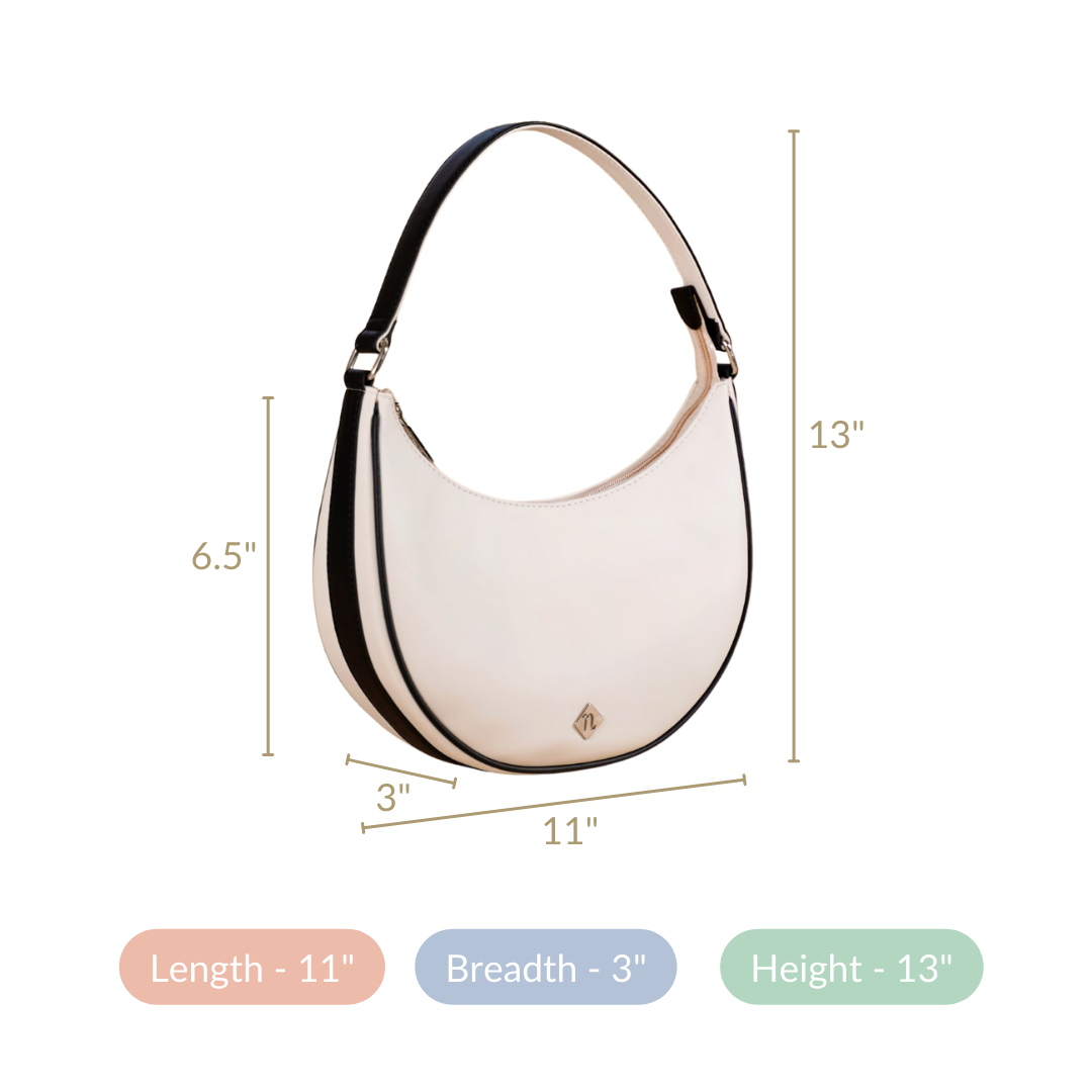 White Half Moon Shoulder Bag