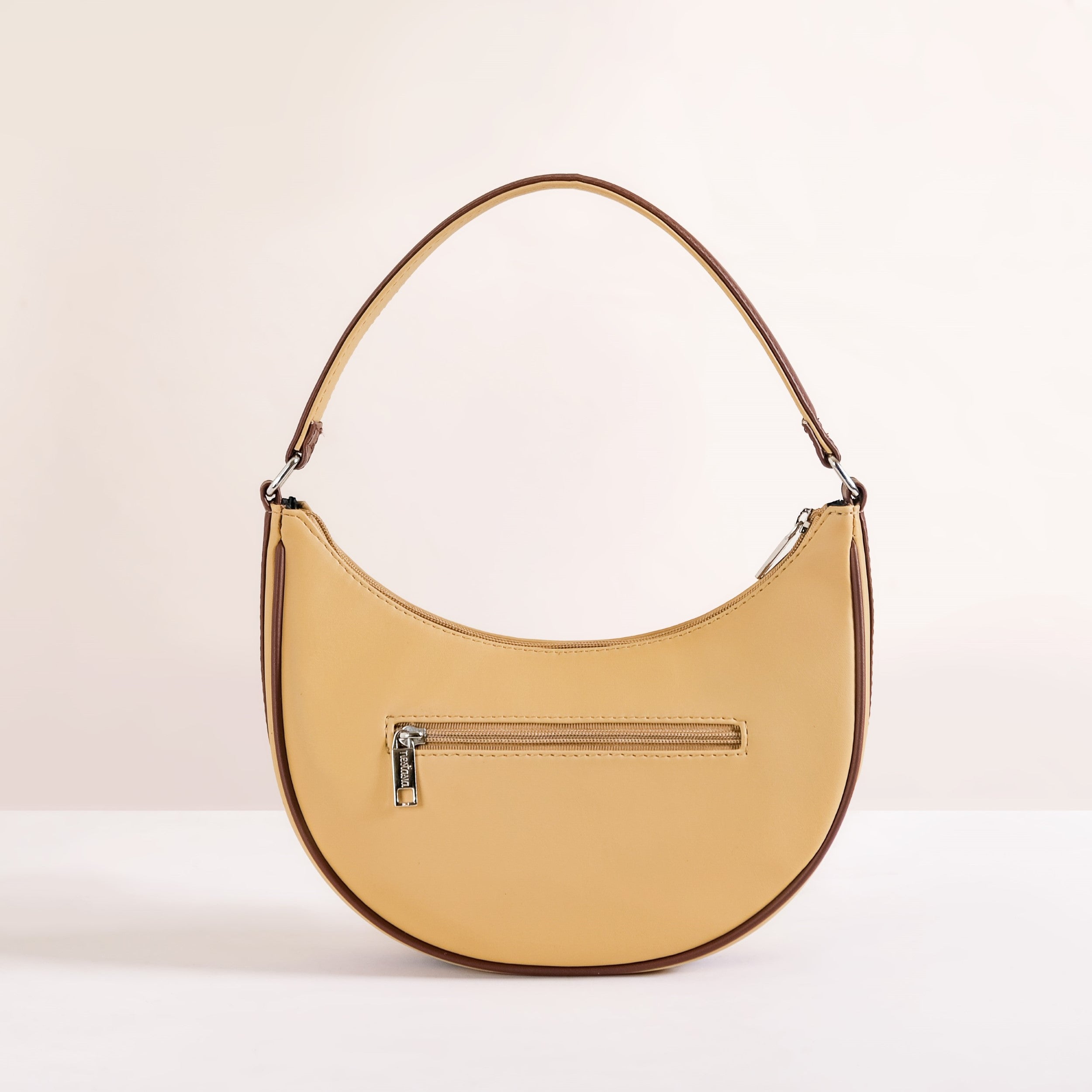Sandy Beige Half Moon Shoulder Bag