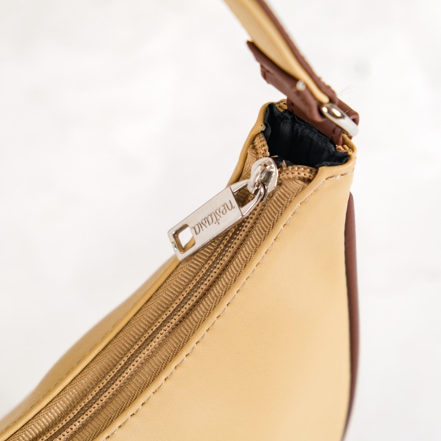 Sandy Beige Half Moon Shoulder Bag
