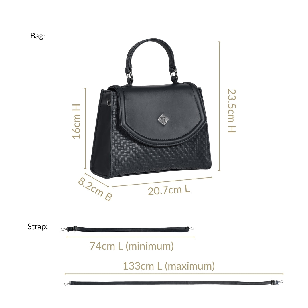 Soi Black Handheld Bag With Sling