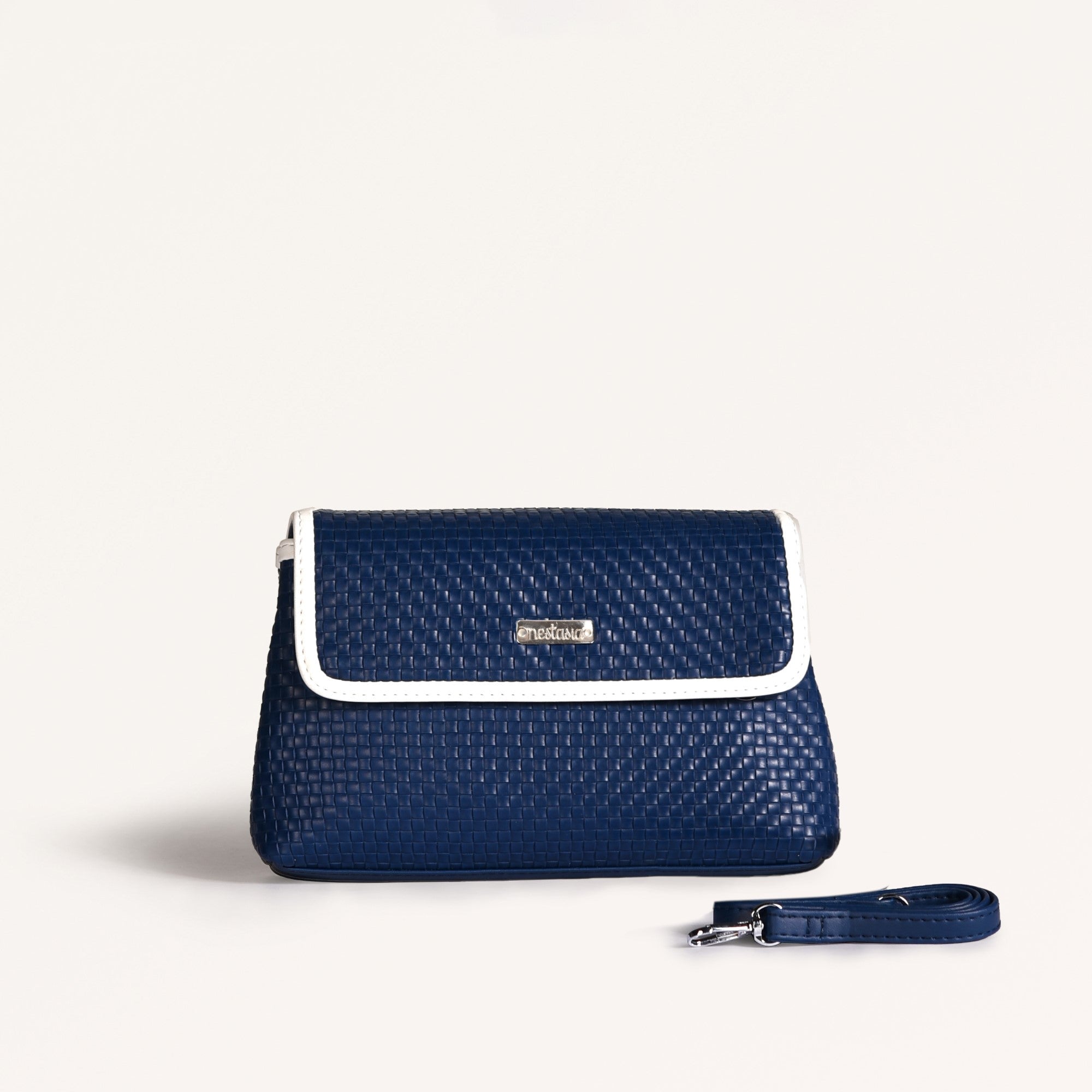 Soi Lattice Navy Blue Clutch Sling Bag